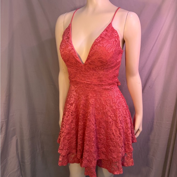 Honey and Rosie Dresses & Skirts - Honey and Rosie Lace Mini Dress in Pink